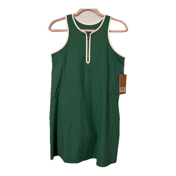 Girlfriend Collective Dress XXL Green Sleeveless Zip Front Athletic Sustainable - Picture 1 of 8